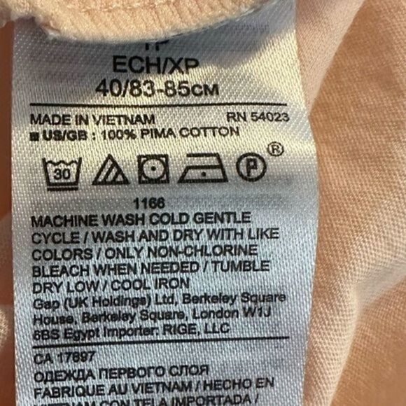 Banana Republic Pocket Tee Shirt XS Light Peach Pima Cotton NWT - Picture 4 of 6